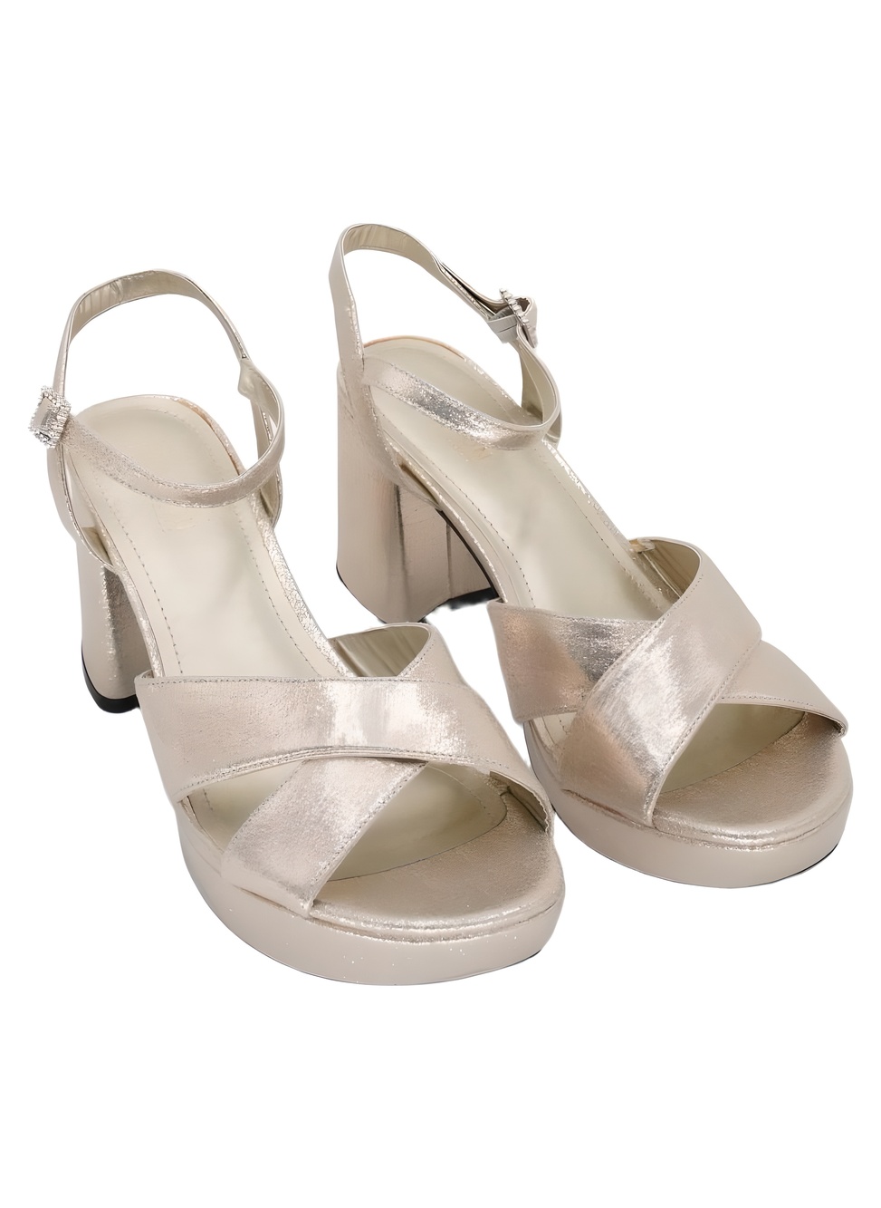 Kenneth Cole Reaction Reeva Soft Gold Block Heel Platform Sandals Size 10M